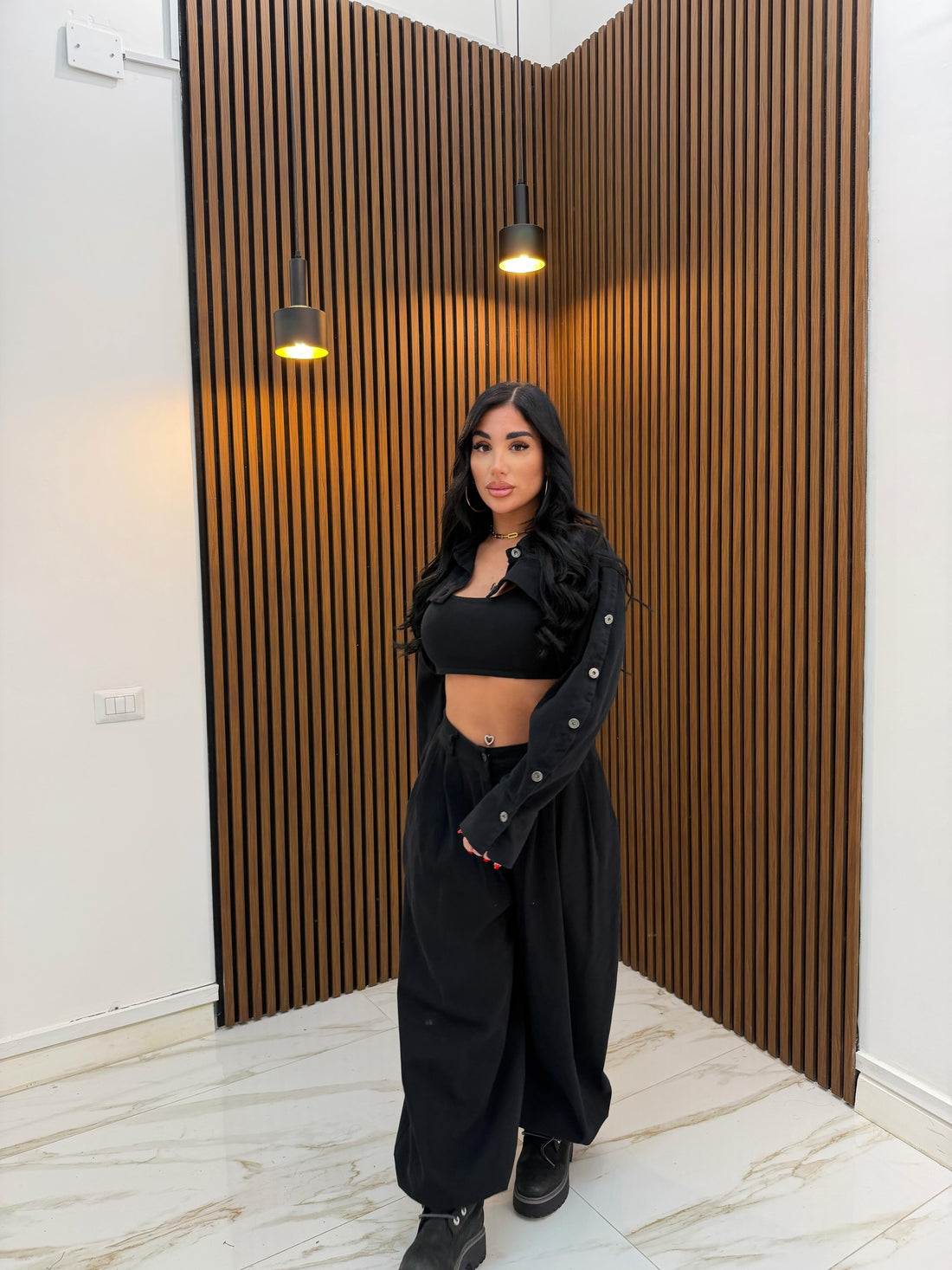 CORDINATO BOTTONS NERO