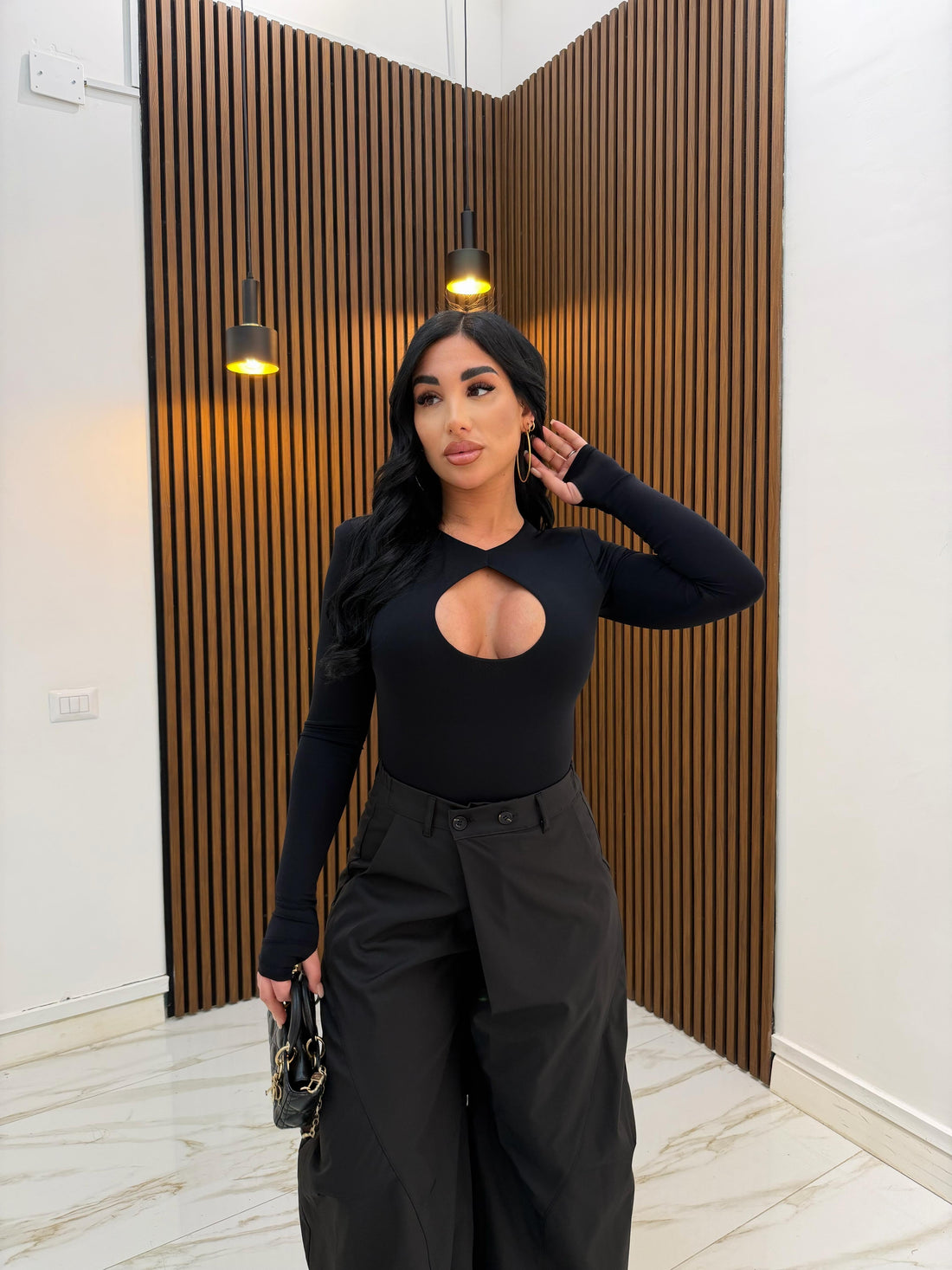 PANTALONE  TWO BOTTONS NERO