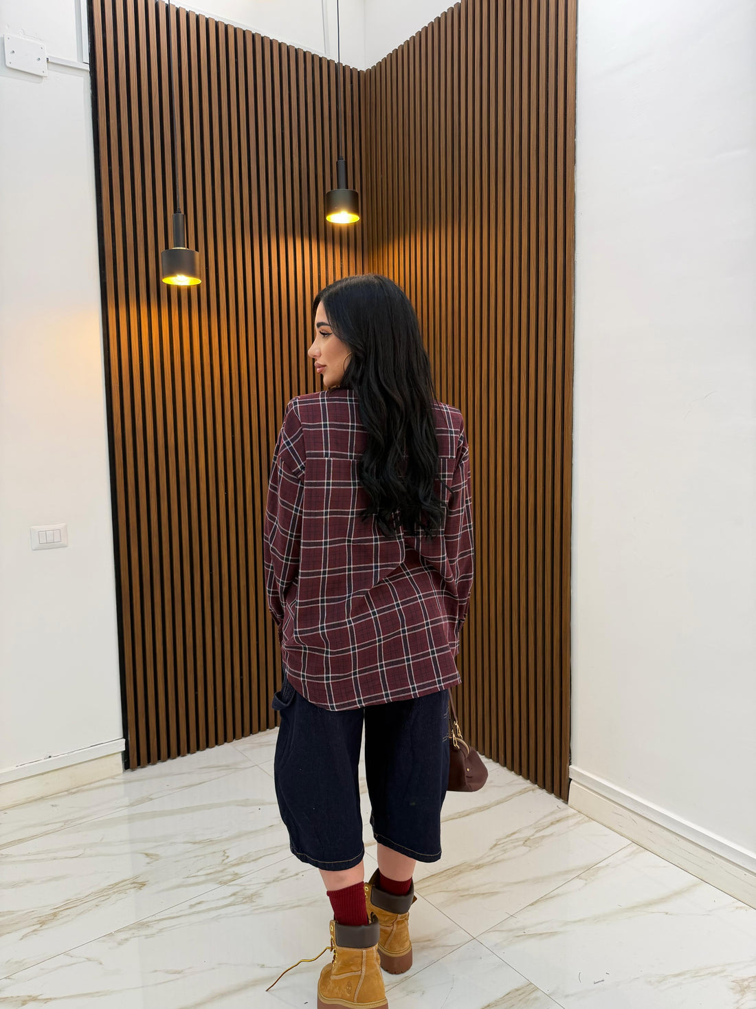 CAMICIA QUADRI BORDEAUX