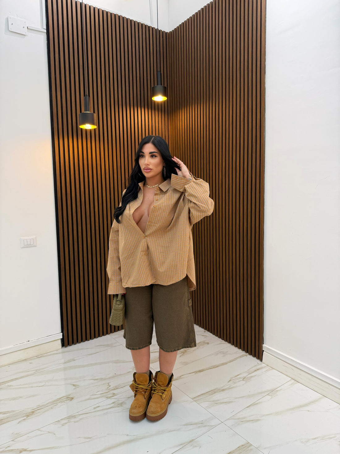 CAMICIA QUADRI ARANCIONE