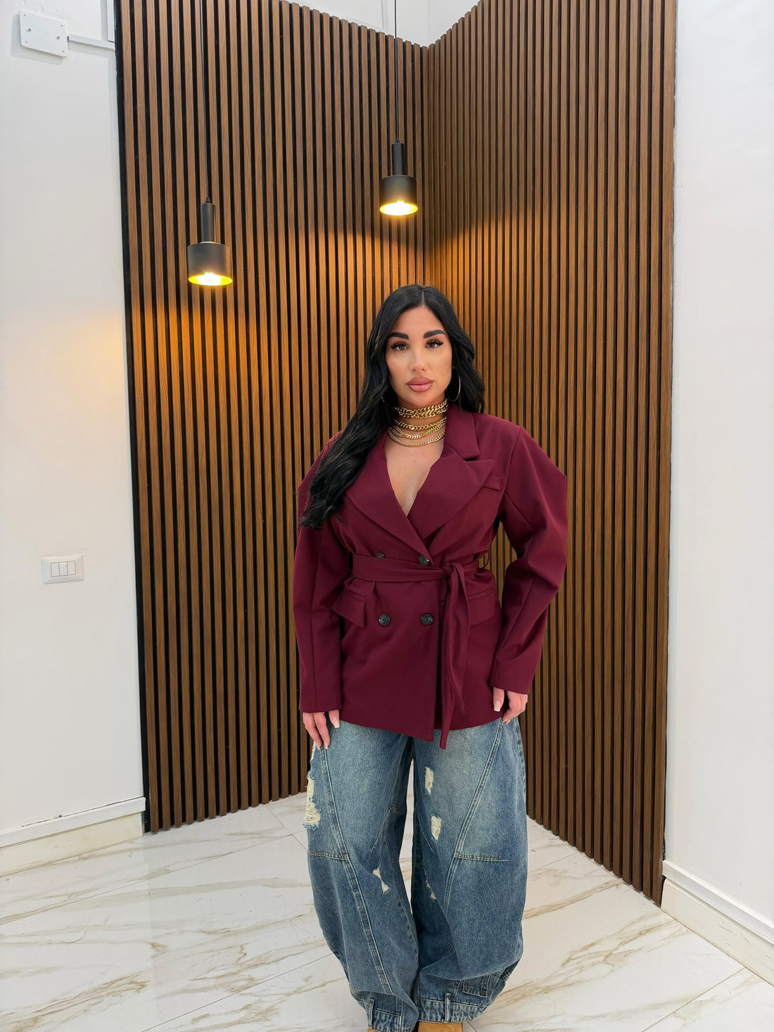 GIACCA MANICA A SBUFFO BORDEAUX