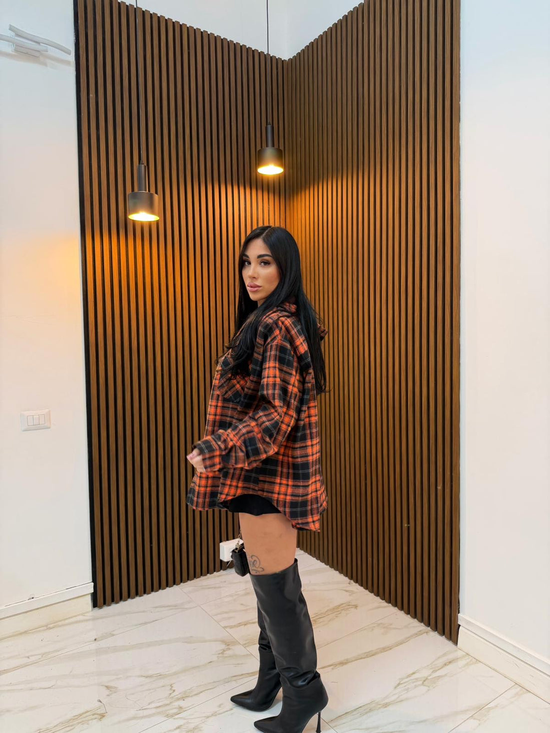 CAMICIA TARTAN ARANCIONE