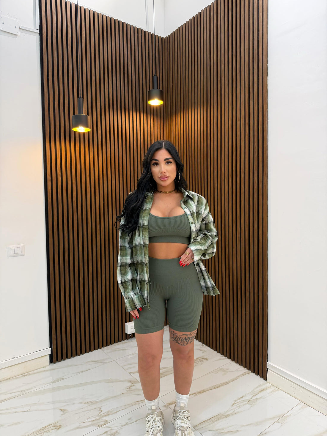 CORDINATO GYM VERDE MILITARE