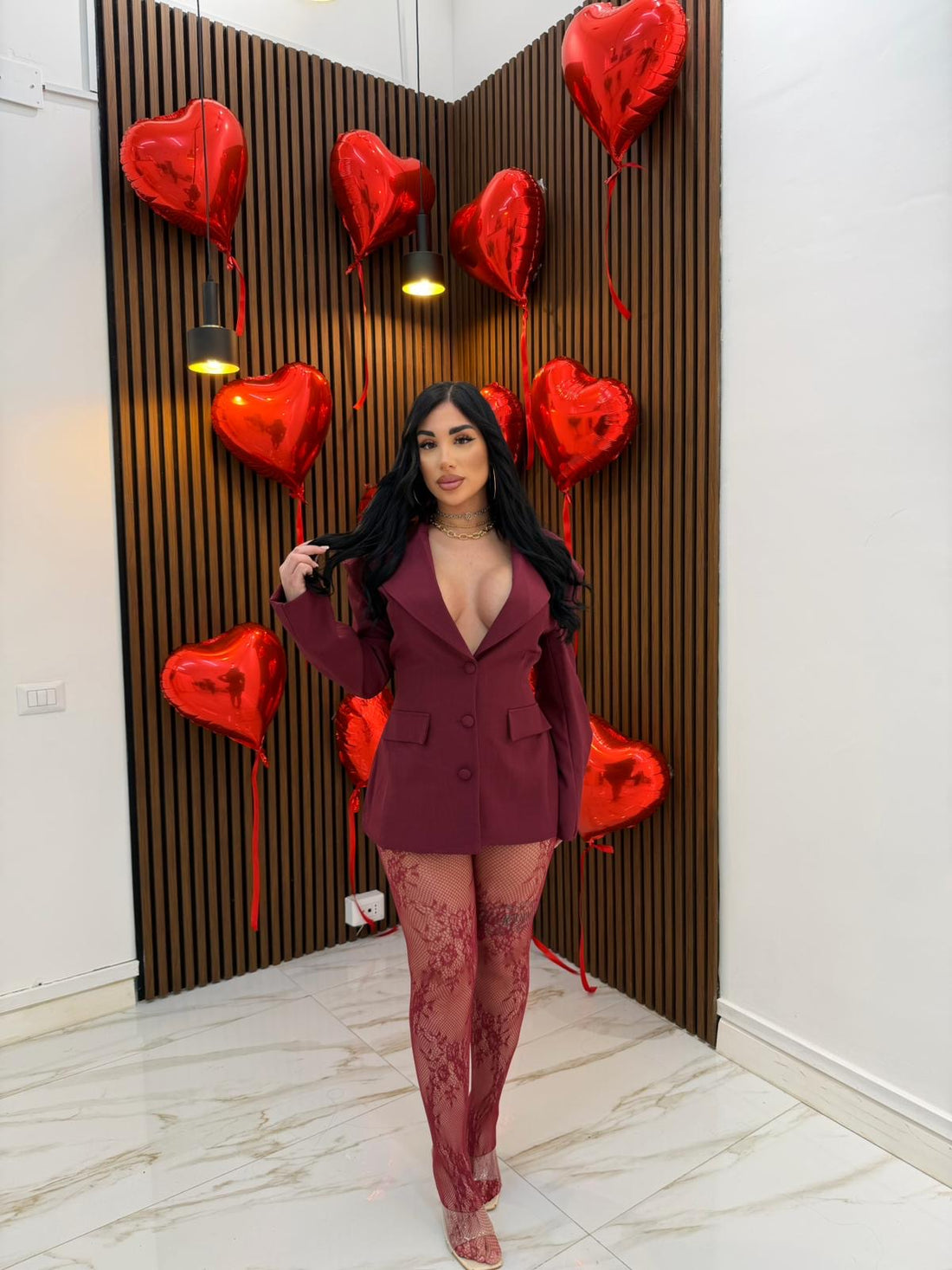 CALZE IN PIZZO BORDEAUX